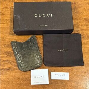 Gucci Green Leather Card Holder